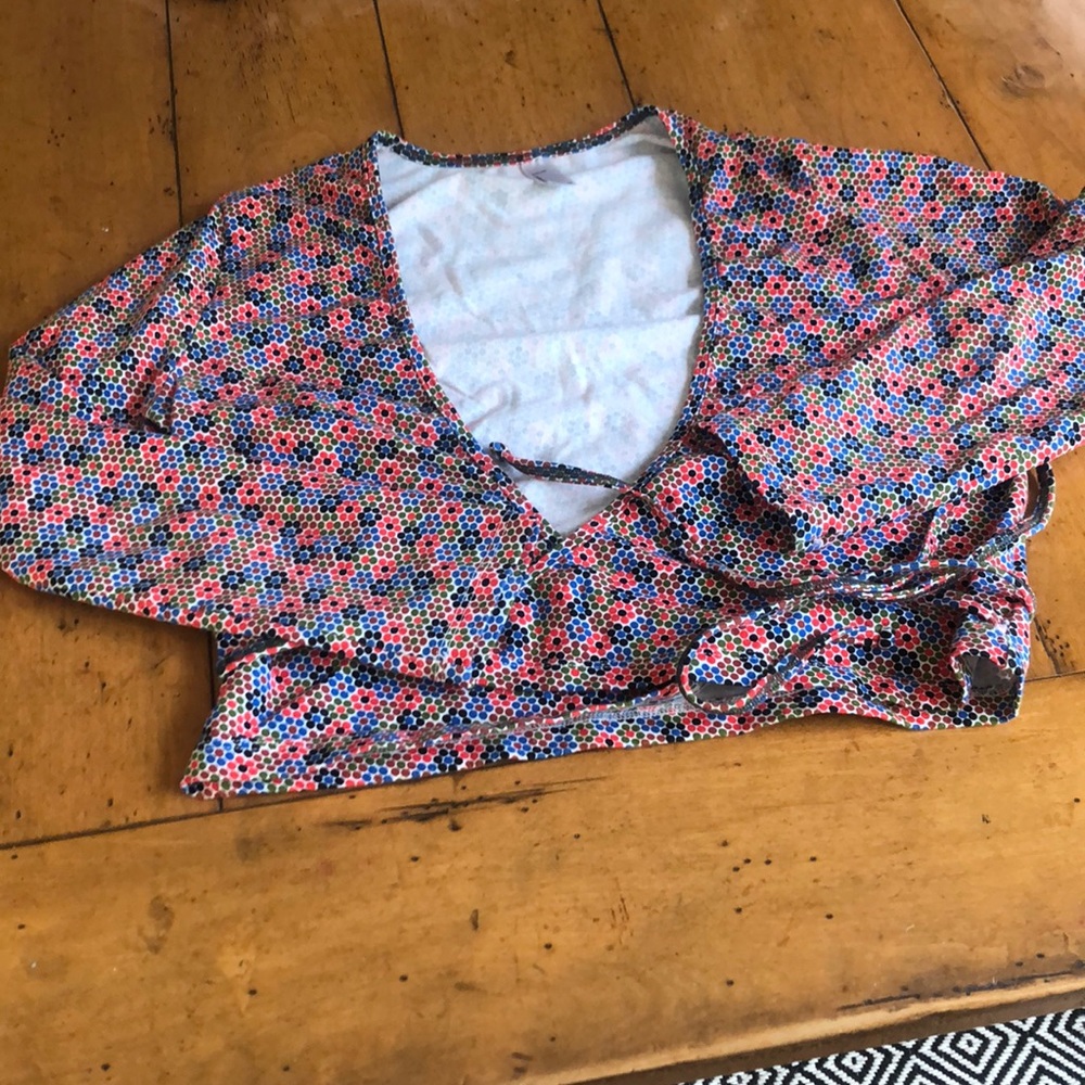 American Apparel cropped wrap top